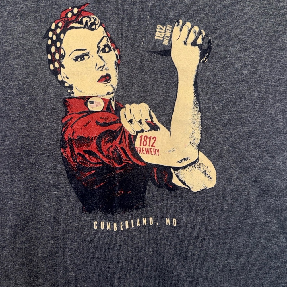 1812 Brewery Graphic T-Shirt | Rosie the Riveter Style | Cumberland MD - Picture 2 of 4